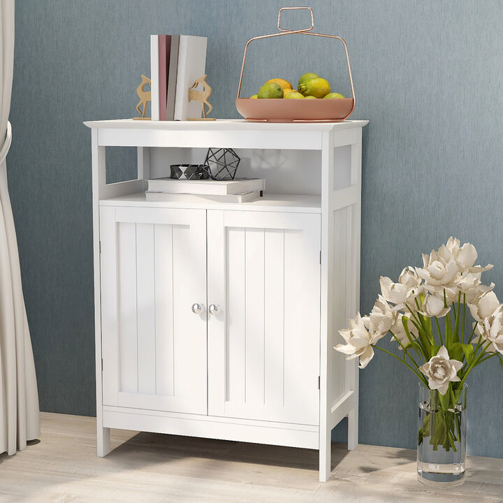 23.62 in. W. x 11.81 in. D x 31.5 in. H White Linen Cabinet with 2 Doors and 1 Shelf