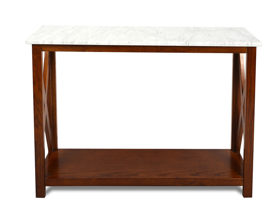 Agatha 39" Rectangular Italian Carrara Console Table