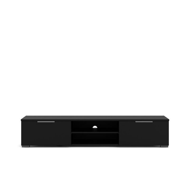 Tvilum 2 Drawer 2 Shelf TV Stand Black Matte