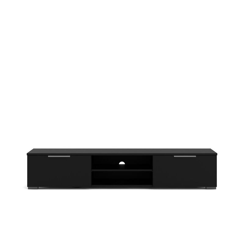 Tvilum 2 Drawer 2 Shelf TV Stand Black Matte
