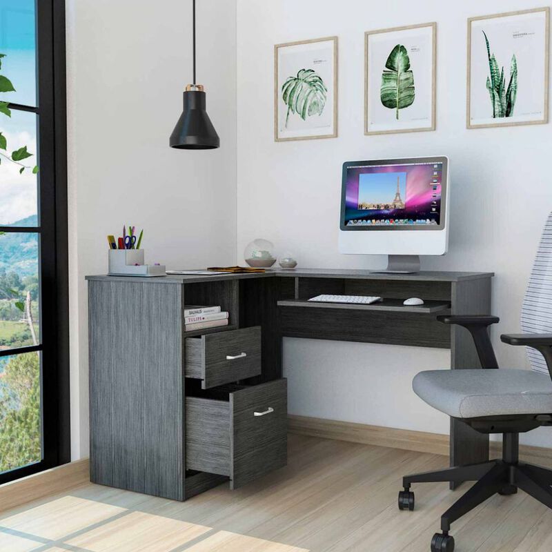 L-Shaped Desk Bradford, Office, Smoky Oak