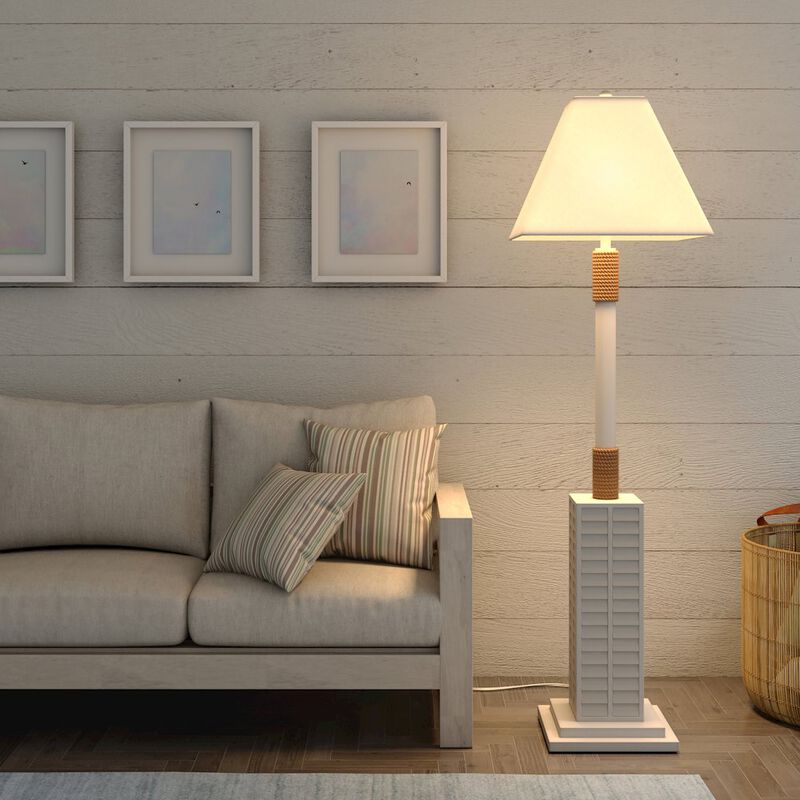 Lux Lighting Floor Shutter 63 Polyresin Coastal Floor Lamp off white (1pk)
