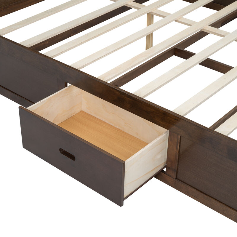 Merax Wood Platform Bed with Multi-storage Headboard