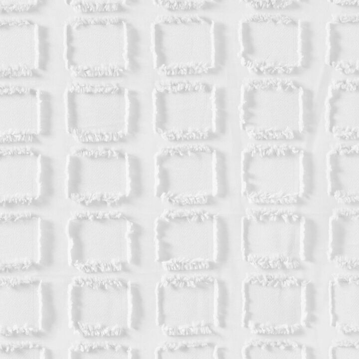 Gracie Mills Erwin Modern Woven Square Clipped Solid Shower Curtain
