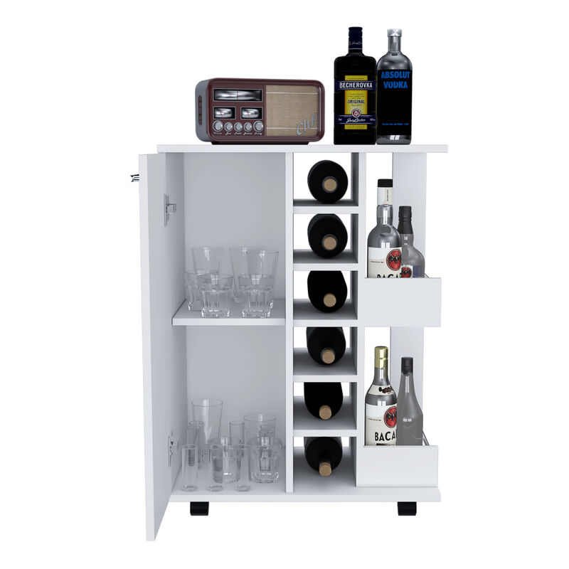 Bar Cart Wells, Living Room, White