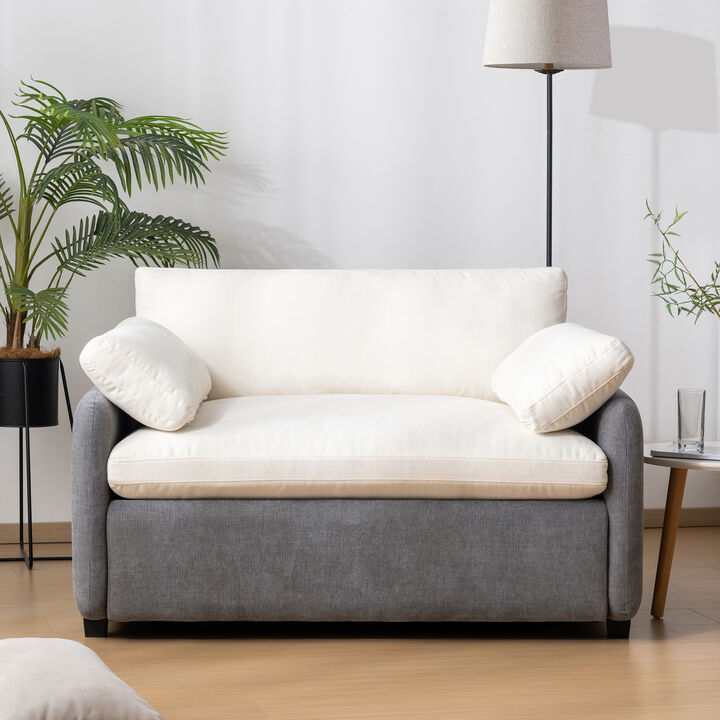 50*43" Oversized Chenille Single Sofa Chair,Wide and Deep Seat Accent Chair,Modern Upholstered Comfy Armchair,Color Blocking Couch Lounge with Pillows for Living Room,Apartment,Bedroom,3 Colors
