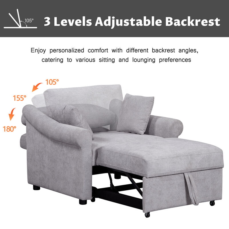 Merax Chenille Convertible Sleeper Sofa Chair