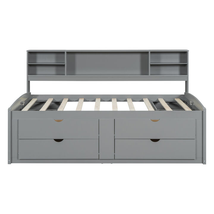 Merax Wood Daybed with Storage Cabinets