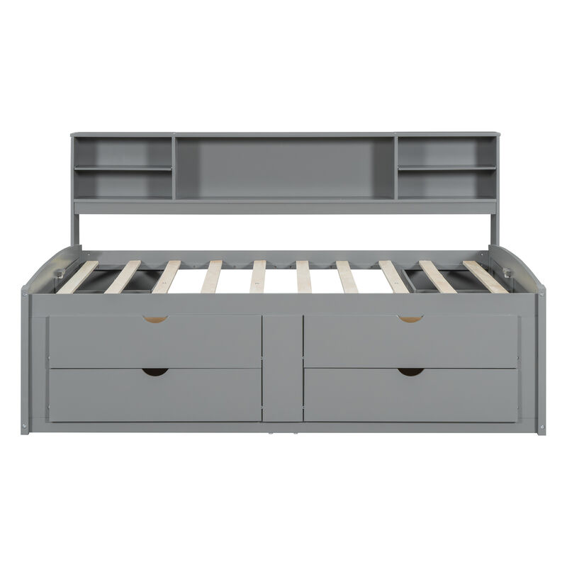Merax Wood Daybed with Storage Cabinets