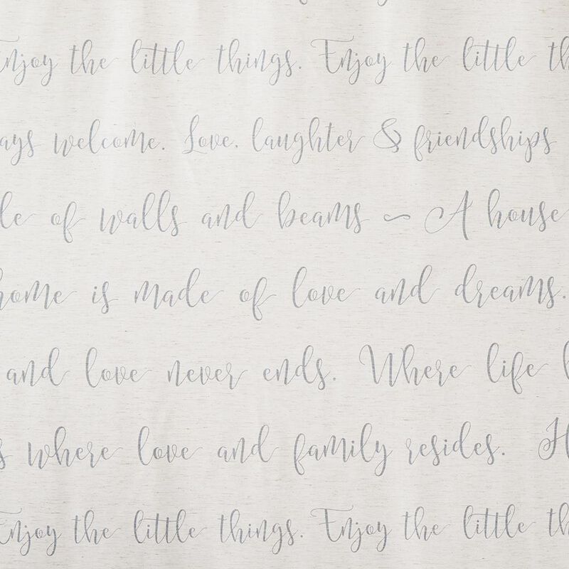 SKL Home Saturday Knight Ltd Family Dreams Cozy Style Soft Typography Printed Shower Curtain - 70 x 72". Gray