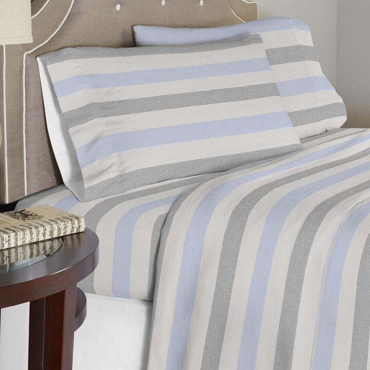 Pointehaven Superior Weight 175 GSM 100% Cotton Ashby Plaid Printed Flannel Deep Pocket 3 pc Sheet Set, Twin Extra Long