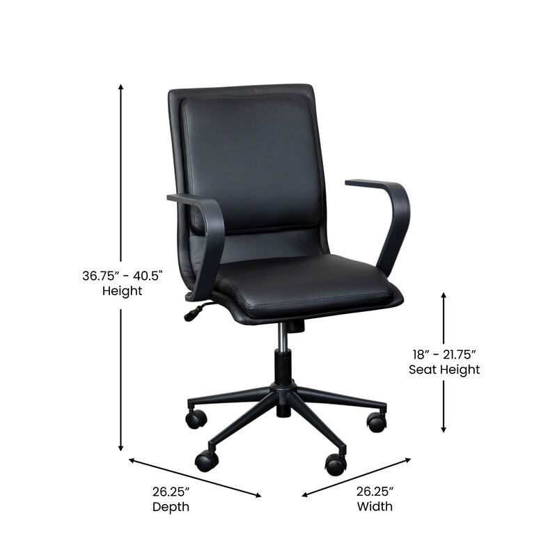 James Mid-Back Designer Executive Office Chair with Base and Arms
