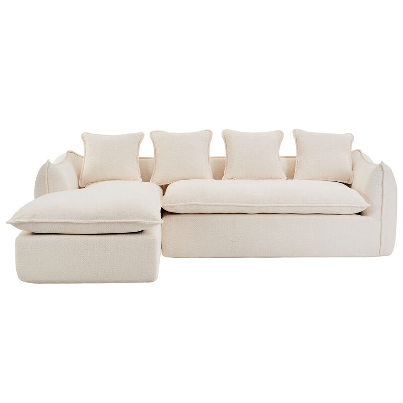 Merax 3-Seater Comfy L-Shape Sofa Couch with Chaise