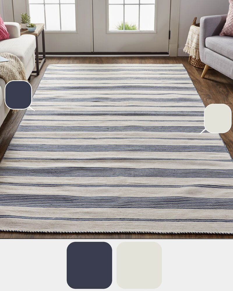 Duprine 0560F White/Ivory/Blue 5' x 8' Rug