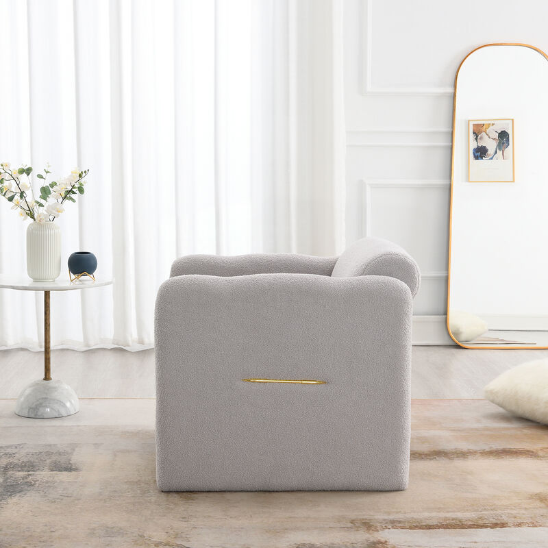 Merax Teddy Fabric Arm Chair Accent Chair for Primary Living Space