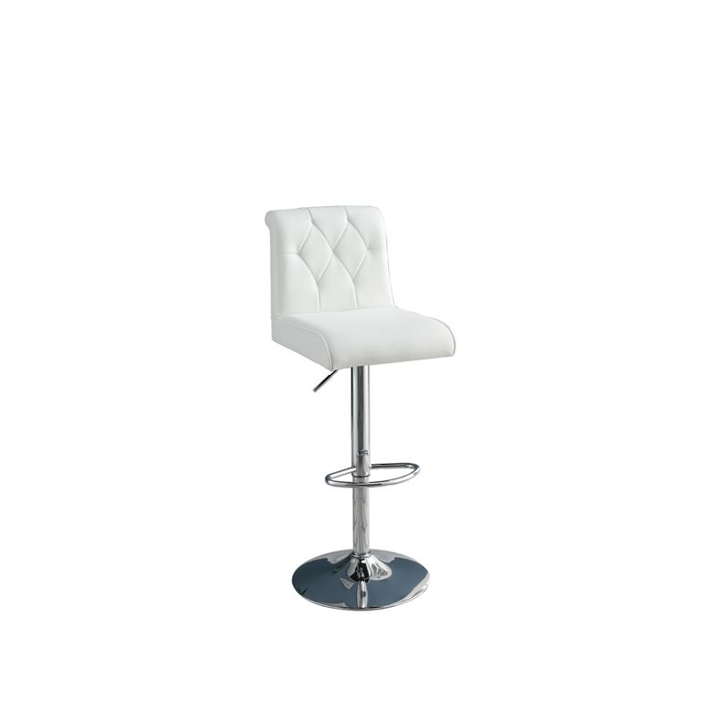 Modern White Faux Leather Barstool Set-2