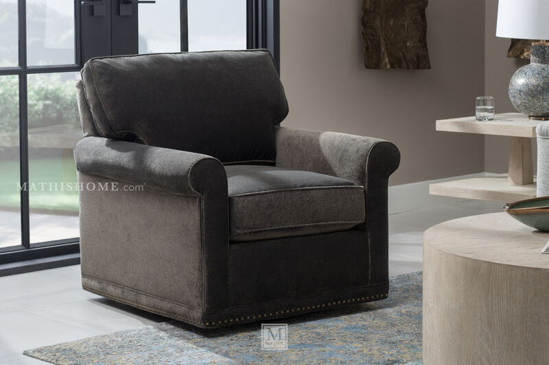 My Style Contemporary Roll Arm Swivel Chair