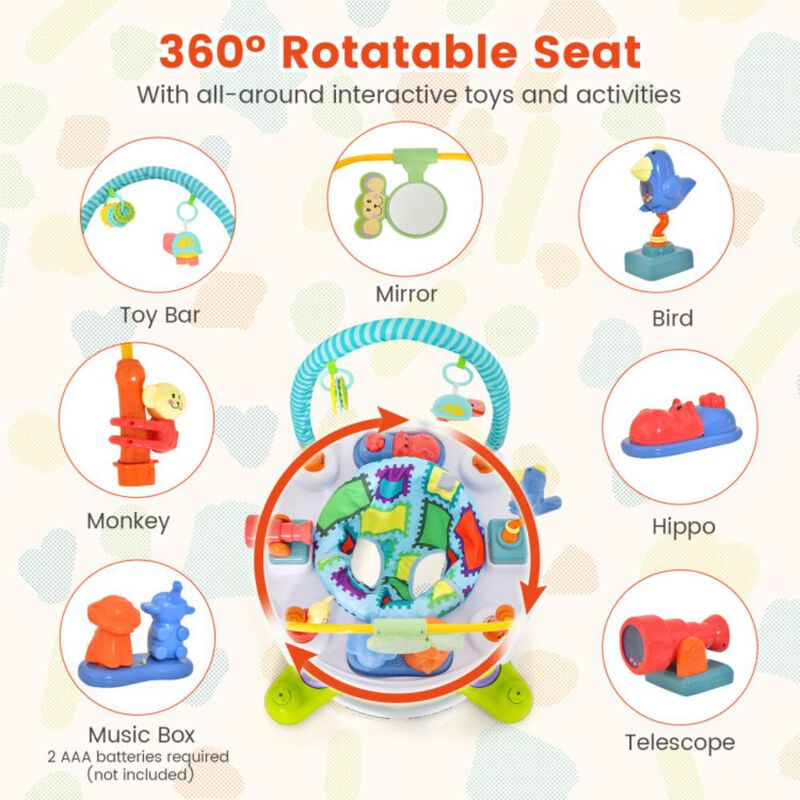 Hivvago 4-in-1 Baby Bouncer Activity Center with 3 Adjustable Heights-Green