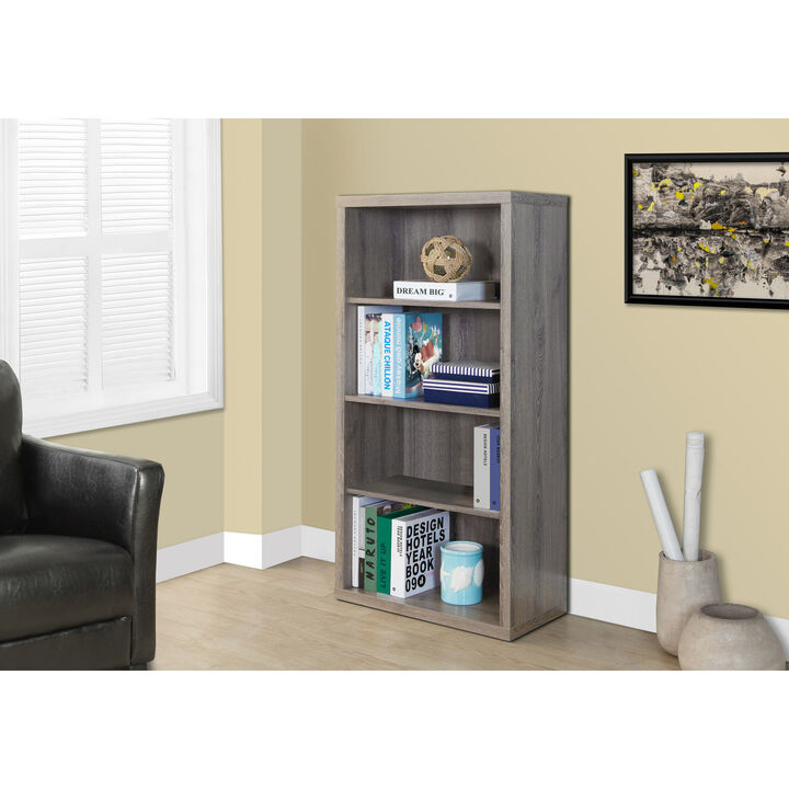Monarch Specialties I 7060 Bookshelf, Bookcase, Etagere, 5 Tier, 48"H, Office, Bedroom, Laminate, Brown, Contemporary, Modern