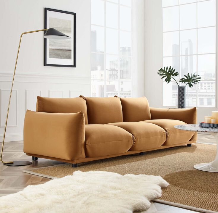 Copious Performance Velvet Sofa Brown EEI-5470-COG