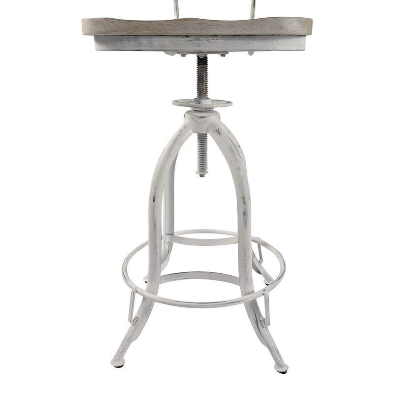 Carolina Living Mason Adjustable Barstool - Whitewash