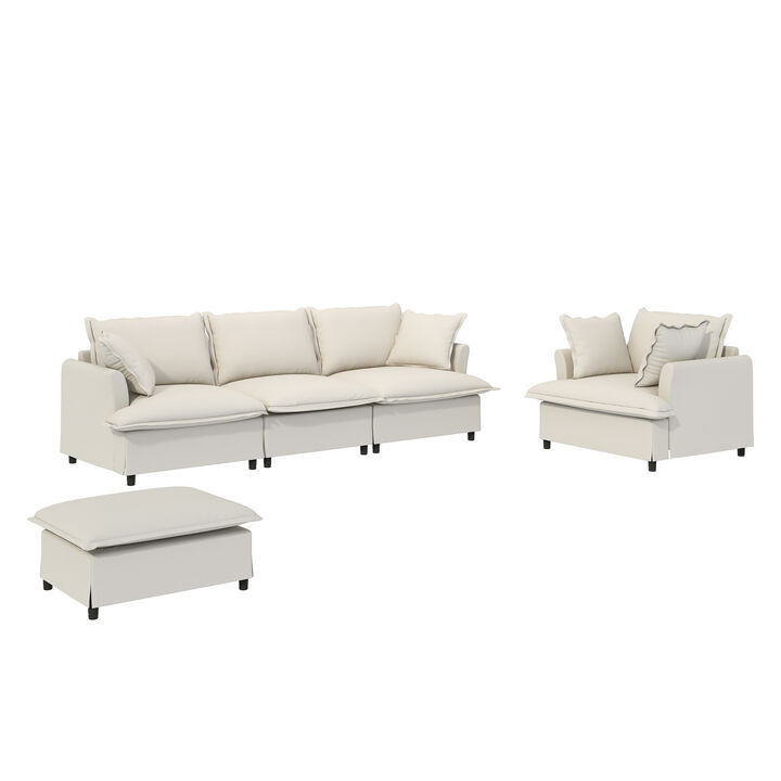 Merax Chenille Sectional Sofa Couch Indoor Furniture Set