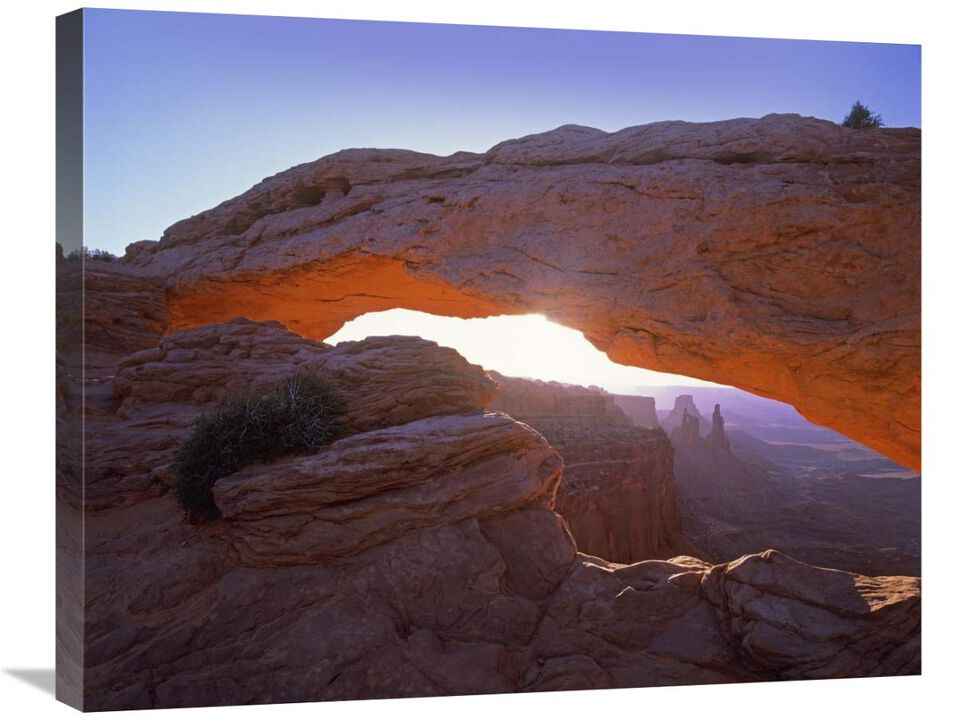 Mesa Arch at sunset from Mesa Arch Trail, Canyonlands National Park, Utah-Canvas Art-28x22
