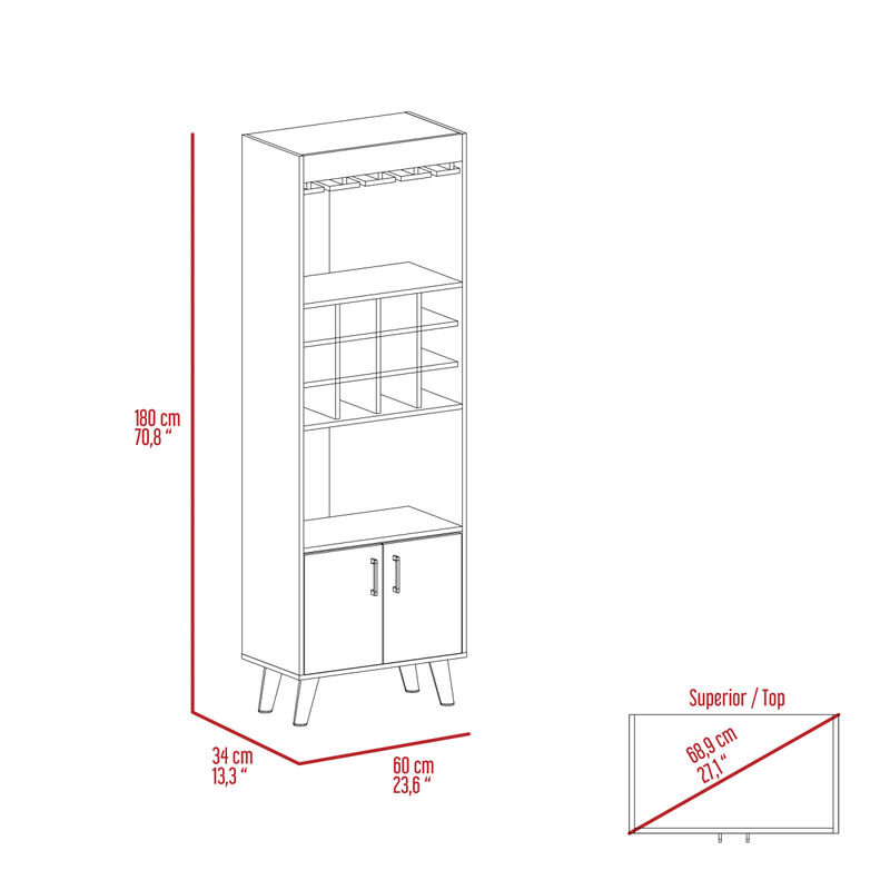 Kisco 1-Drawer 2-Shelf Bar Cabinet Dark Walnut