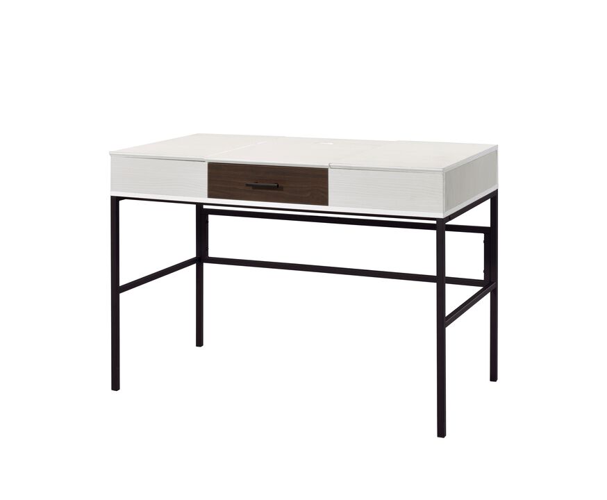 ACME Verster Writing Desk w/USB, Natural & Black Finish