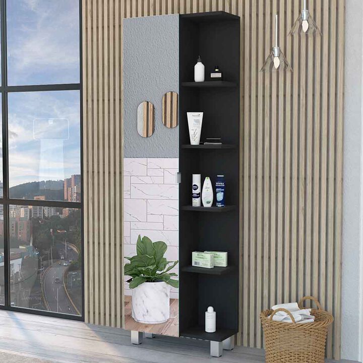 Los Angeles Linen  Cabinet with Mirror