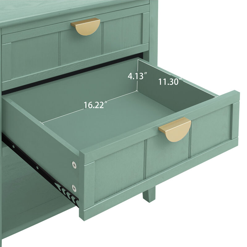 2 Drawer Side table,American style, End table,Suitable for bedroom, living room