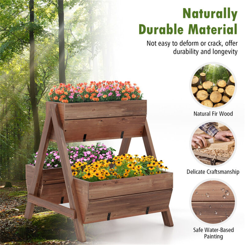 Tall Wooden Garden Bed, Elevated Planter for Small Space Gardening