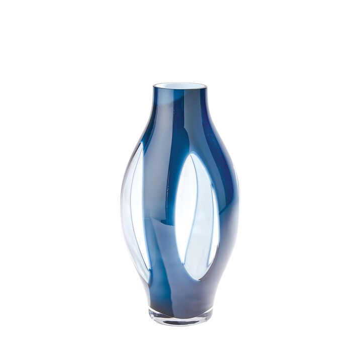 Fly Through Vase-Blue Medium
