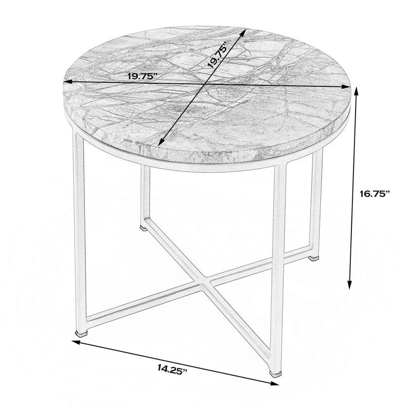 Marble Side Table, Green & Brown, Belen Kox