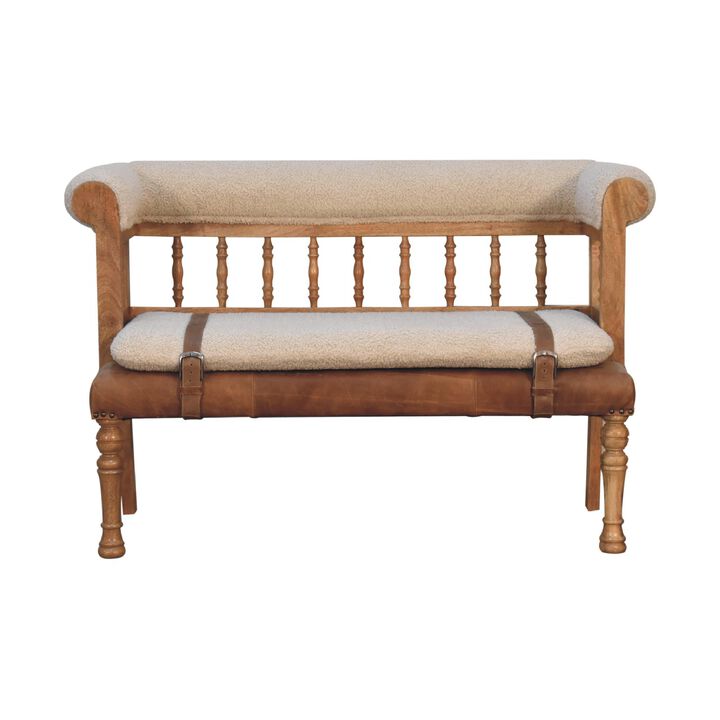 Strapped  Solid Wood Hallway Bench