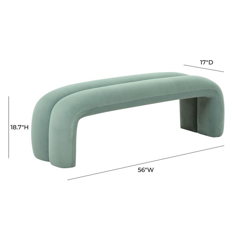 Leigh Cream Velvet Channeled Bench