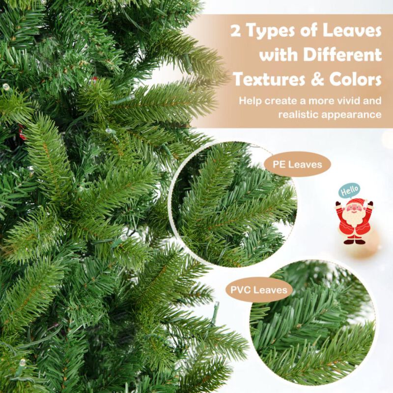 Hivvago 6 Feet Pre-Lit Artificial Christmas Pencil Tree with 648 PVC PE Branch Tips