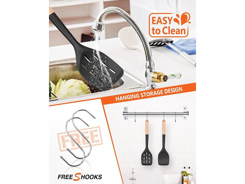 Badiano Pack of 2 Silicone Spatula, Non Stick Cooking Utensil Set