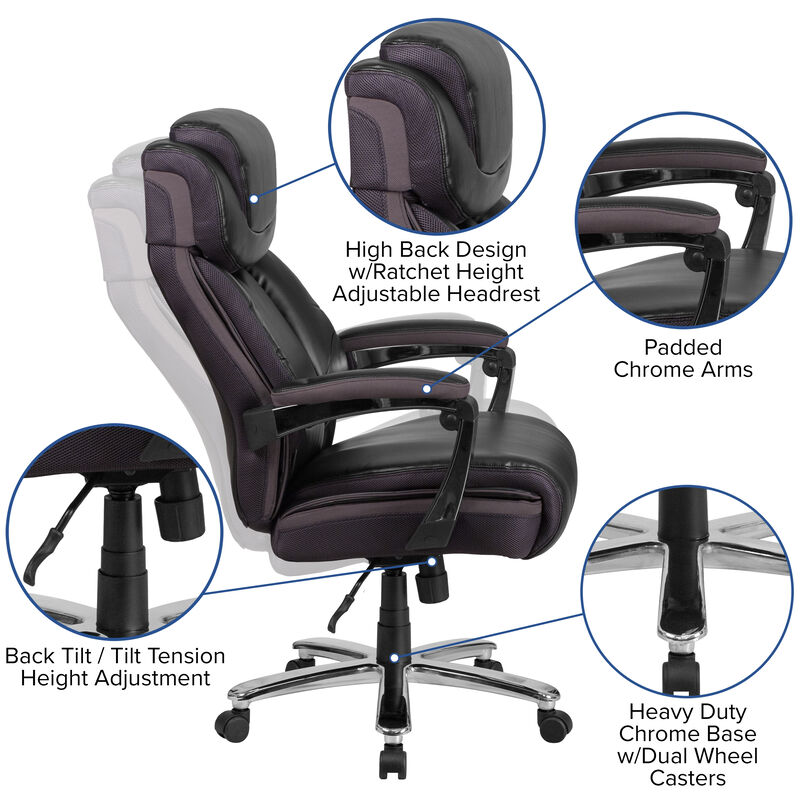 Brown 500LB High Back Chair