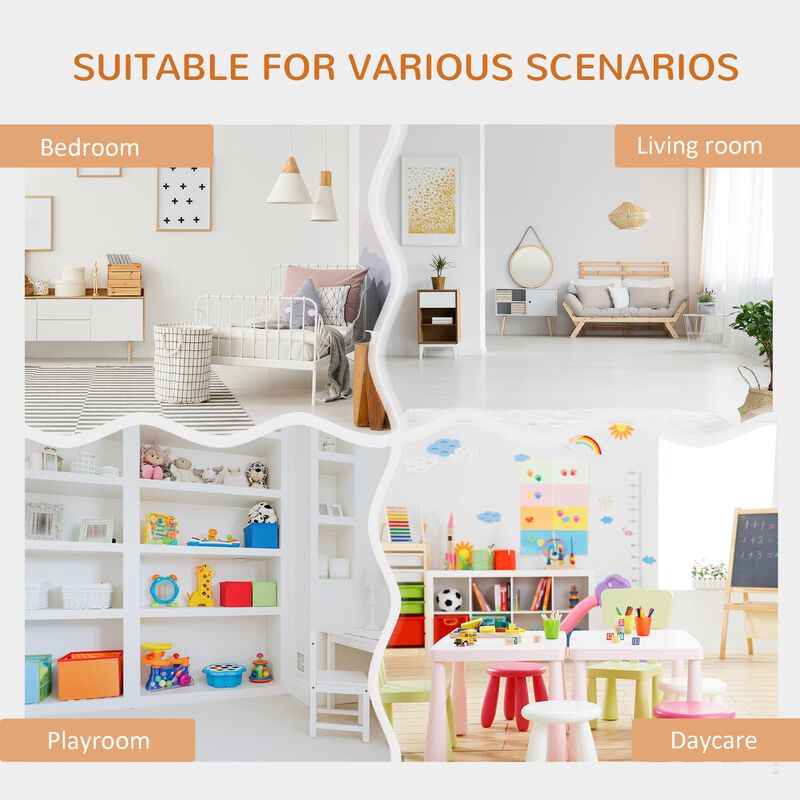 Natural Kids' Nook: 6-Cube Bookcase Organizer with Reading Seat