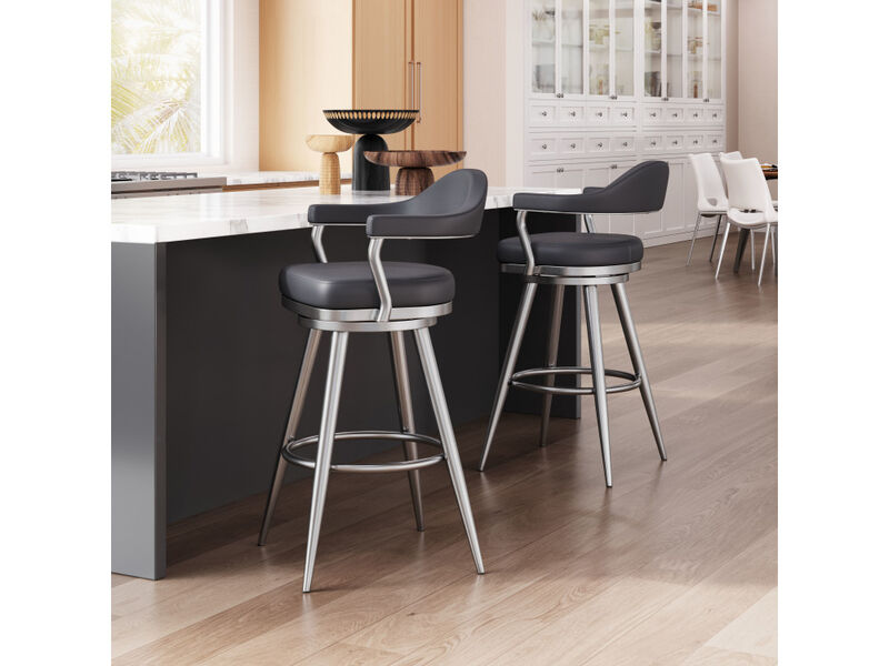 Vagur Swivel Barstool Black