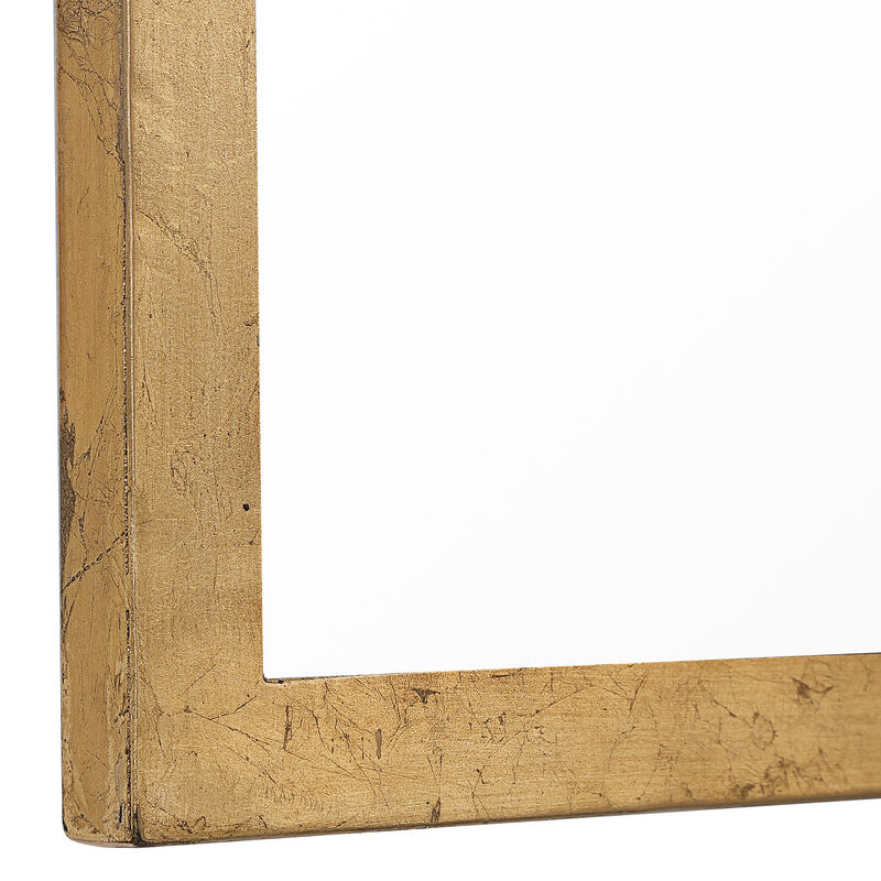 Sleek Elongated Quatrefoil Frame Mirror, Gold-Benzara