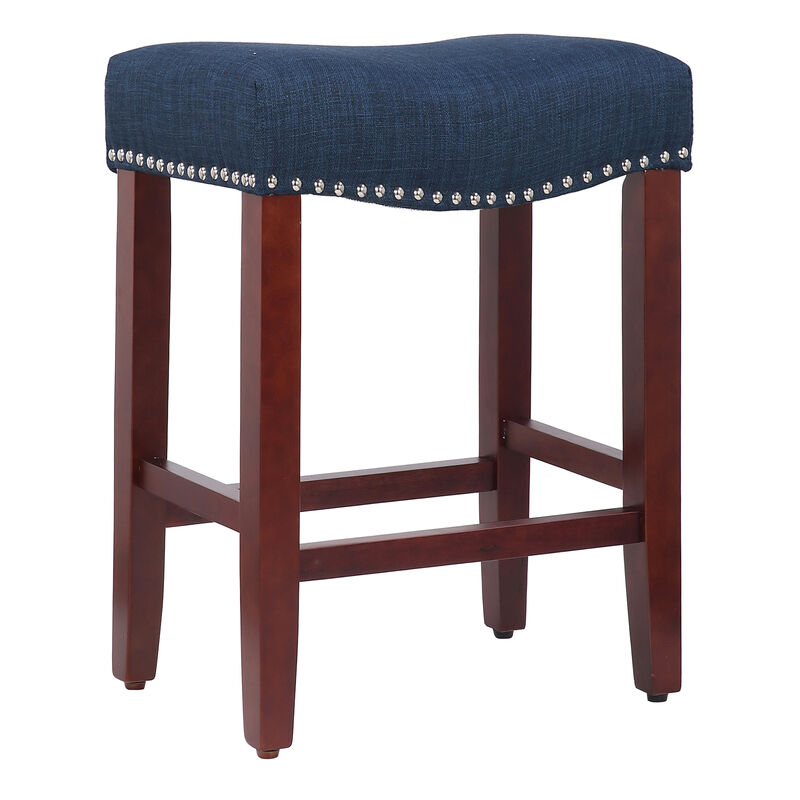 WestinTrends 24" Upholstered Saddle Seat Counter Stool