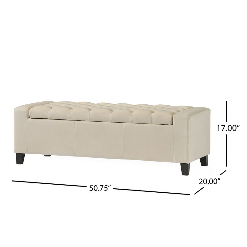 Merax Fabric Upholstered Storage Ottoman for Living Room, Bedroom