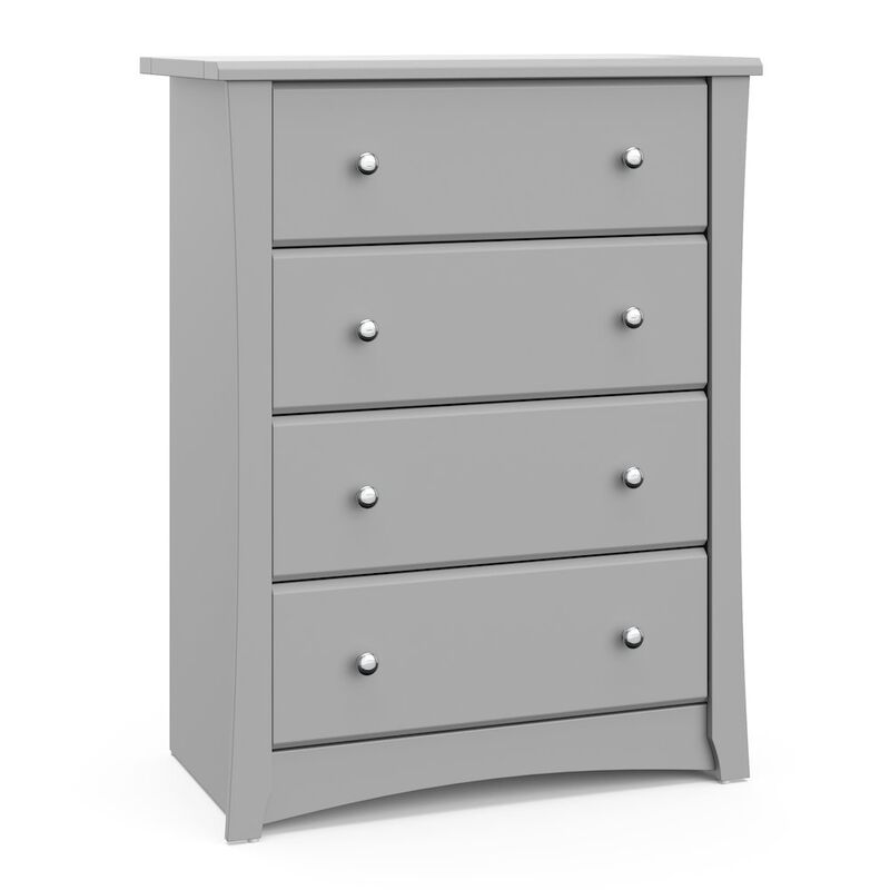 Storkcraft Crescent 4 Drawer Chest (Pebble Gray) – GREENGUARD Gold Certified
