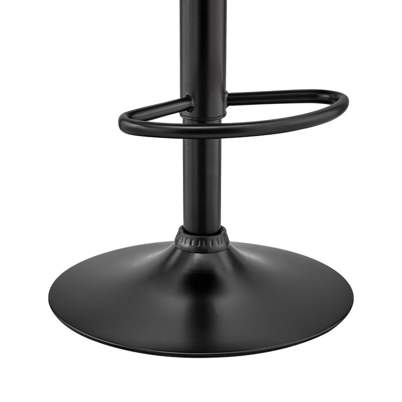 Colby Adjustable Gray Faux Leather and Black Finish Stool