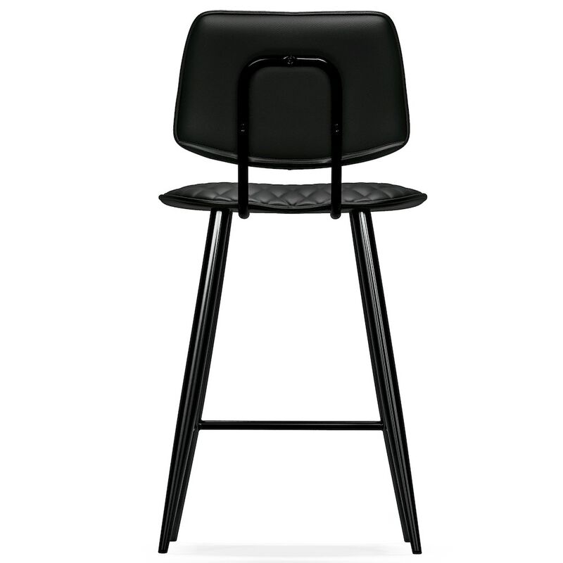 Simpli Home Raya Counter Height Stool (Set Of 2) In Black Vegan Faux Leather