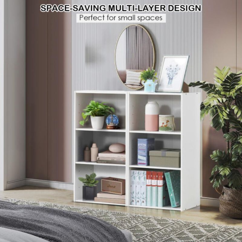 3 Open Shelf Bookcase Modern Storage Display Cabinet