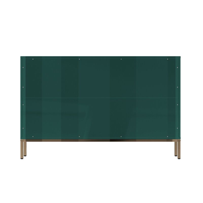 31.77 in. H Freestanding Storage Cabinet Green 6 Drawer Accent Cabinet
