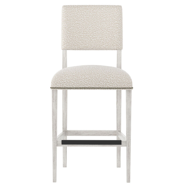 Moore Fabric Bar Stool with White Legs